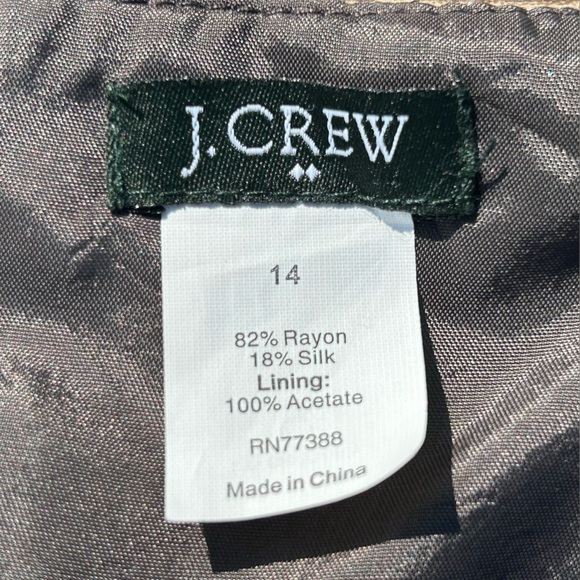 J. Crew Shimmer Grey/Silver Velvety Feel Gathered Mini Skirt Size 14 - Picture 7 of 8
